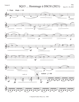 SQ15 ... Hommage à DSCH (2021) for string quartet, violin 2 part