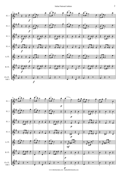 Italian National Anthem - Fratelli d'Italia - for Flute Choir image number null