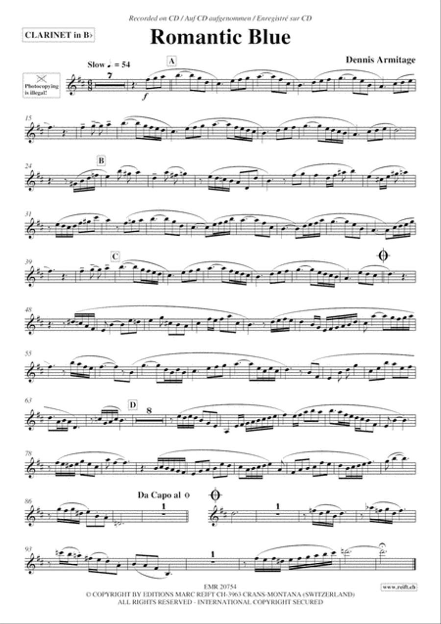 Romantic Blue Clarinet Solo scores gallery preview page 3