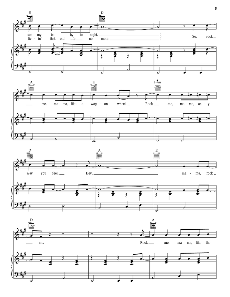 Wagon Wheel Acoustic Guitar scores gallery preview page 3