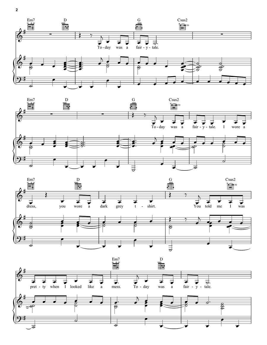 Today Was A Fairytale Acoustic Guitar scores gallery preview page 2