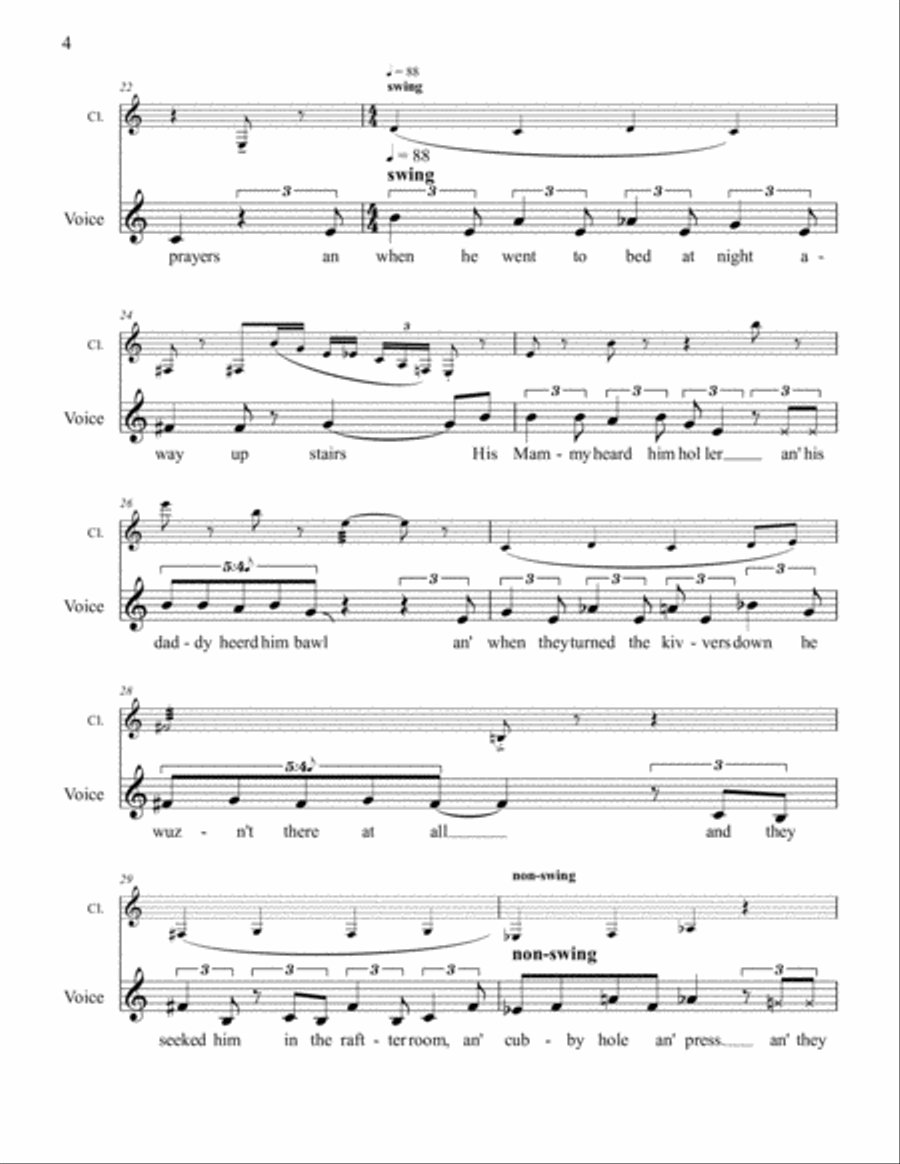 Little Orphant Annie Voice Concert Pitch Voice scores gallery preview page 4