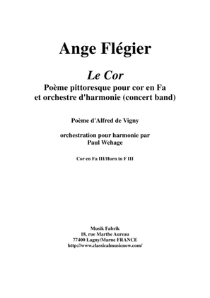 Ange Flégier: Le Cor for solo horn and concert band, horn 3 part