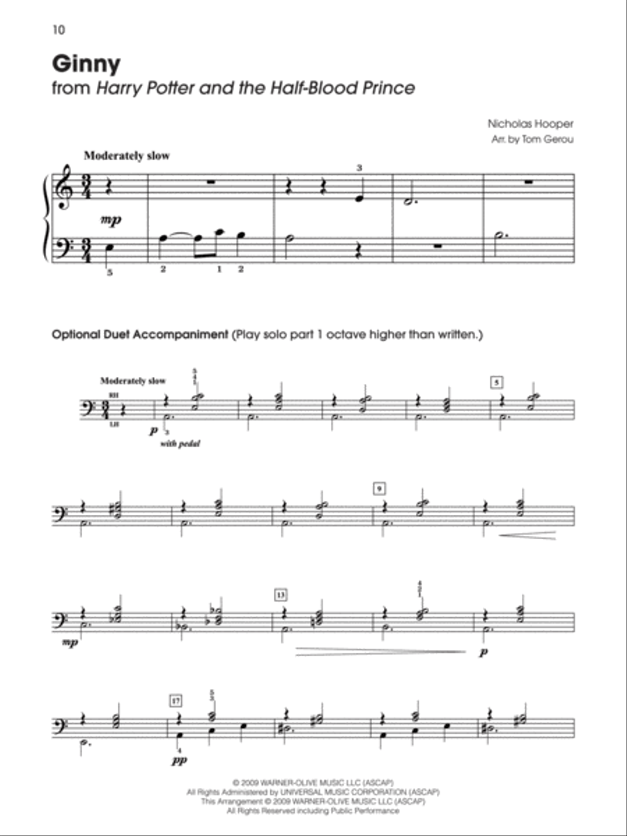 Selections from Harry Potter and the Half-Blood Prince Piano Solo scores gallery preview page 2