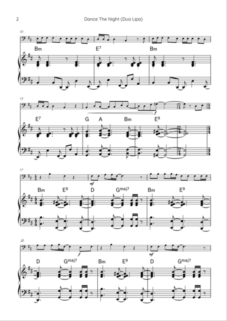 Dance The Night Piano scores gallery preview page 2