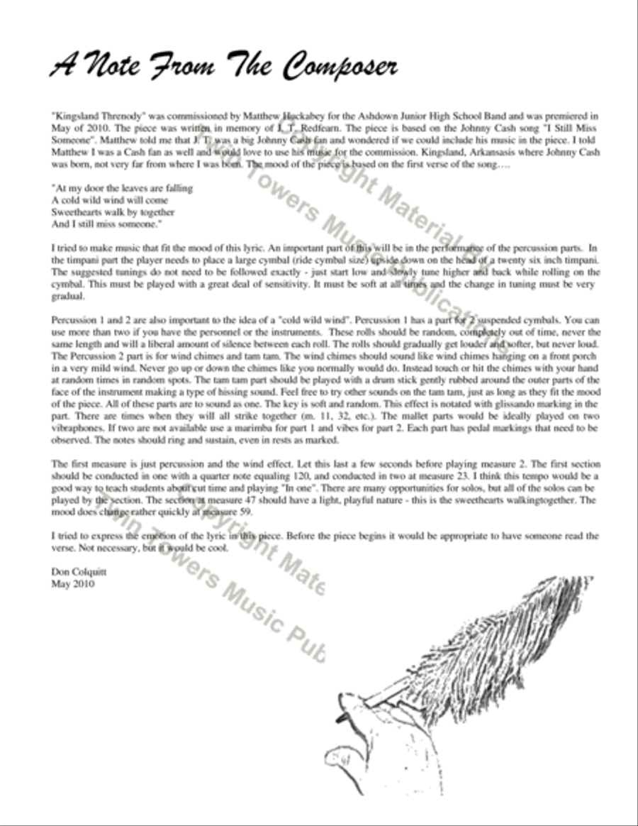 Kingsland Threnody Concert Band scores gallery preview page 3