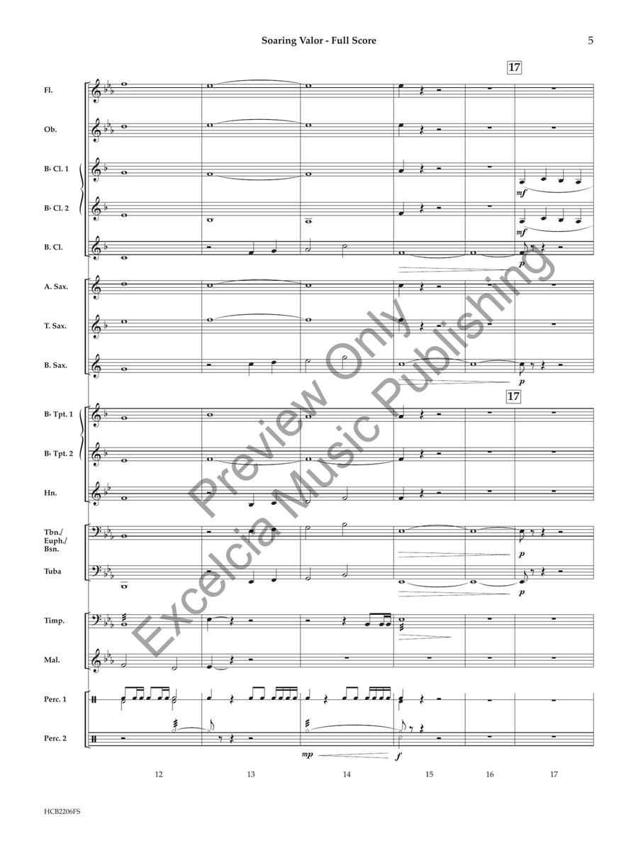 Soaring Valor (Score) Soaring Valor (Score) Concert Band scores gallery preview page 6