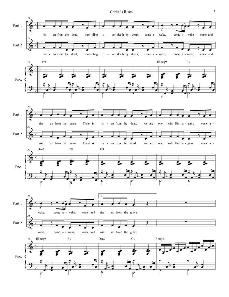 Christ Is Risen Christ Is Risen Choir scores gallery preview page 3