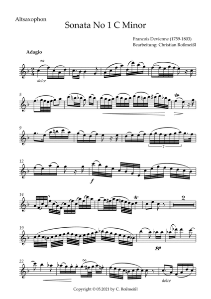 Devienne Sonata No 1 C Minor Part 2 Adagio (Altsaxophon)