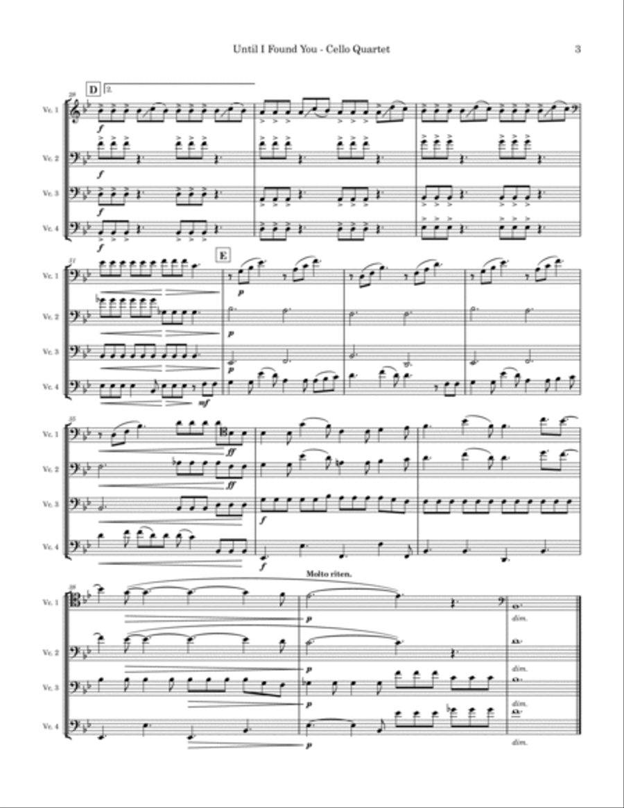 Until I Found You Cello scores gallery preview page 3