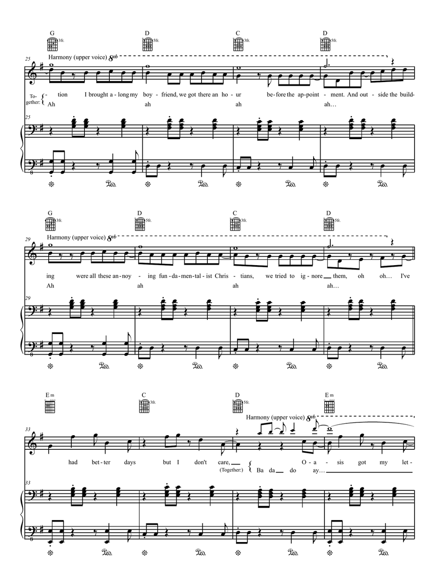 Oasis Piano, Vocal, Guitar scores gallery preview page 3