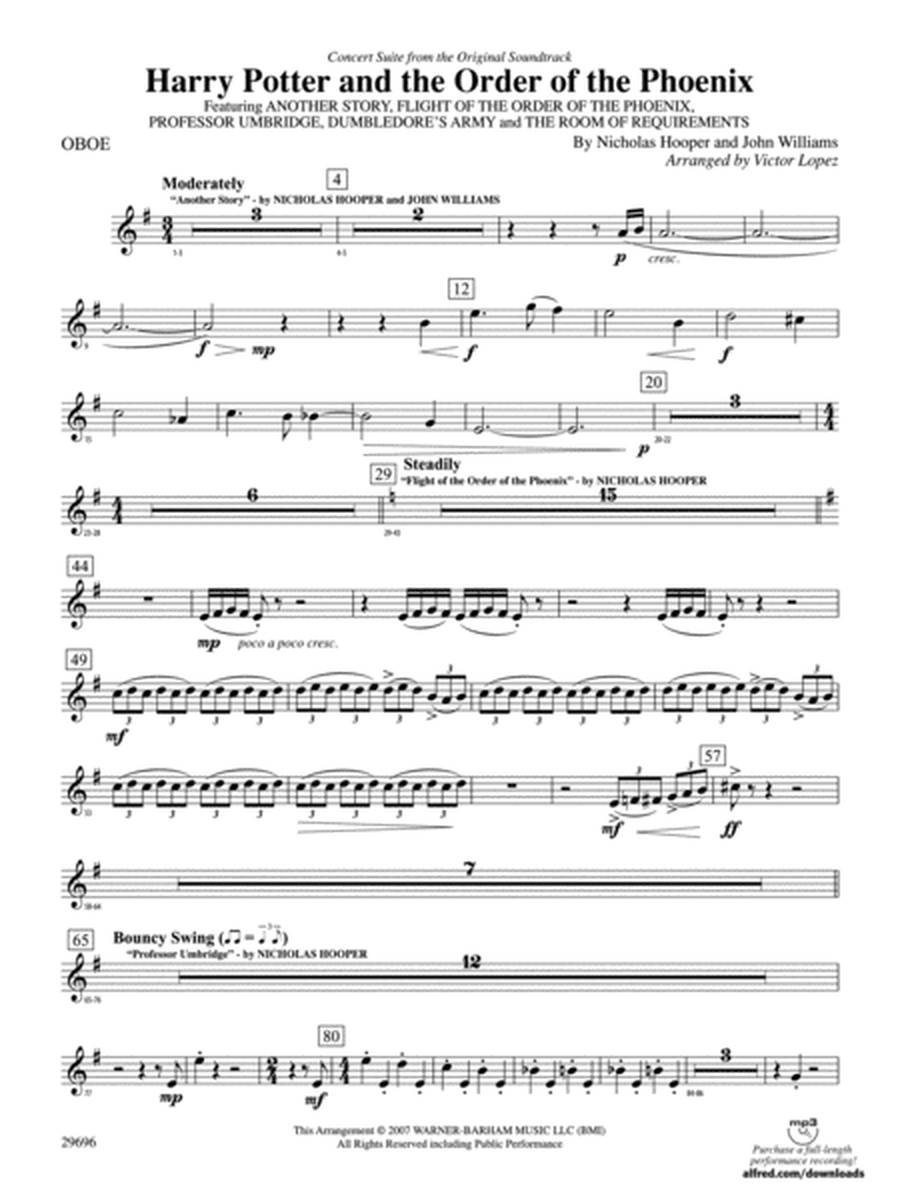 Harry Potter and the Order of the Phoenix, Concert Suite from: Oboe