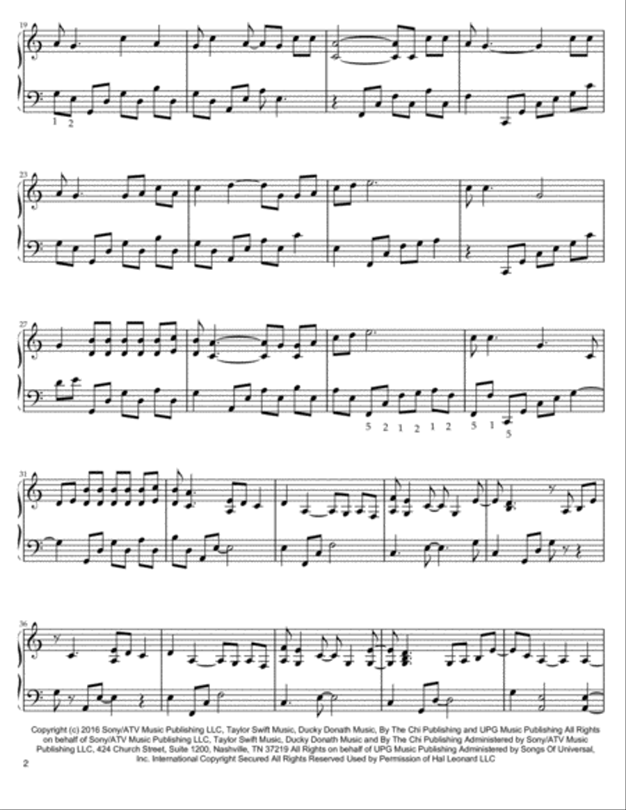 I Don't Wanna Live Forever (Fifty Shades Darker) from FIFTY SHADES DARKER Piano Solo scores gallery preview page 2