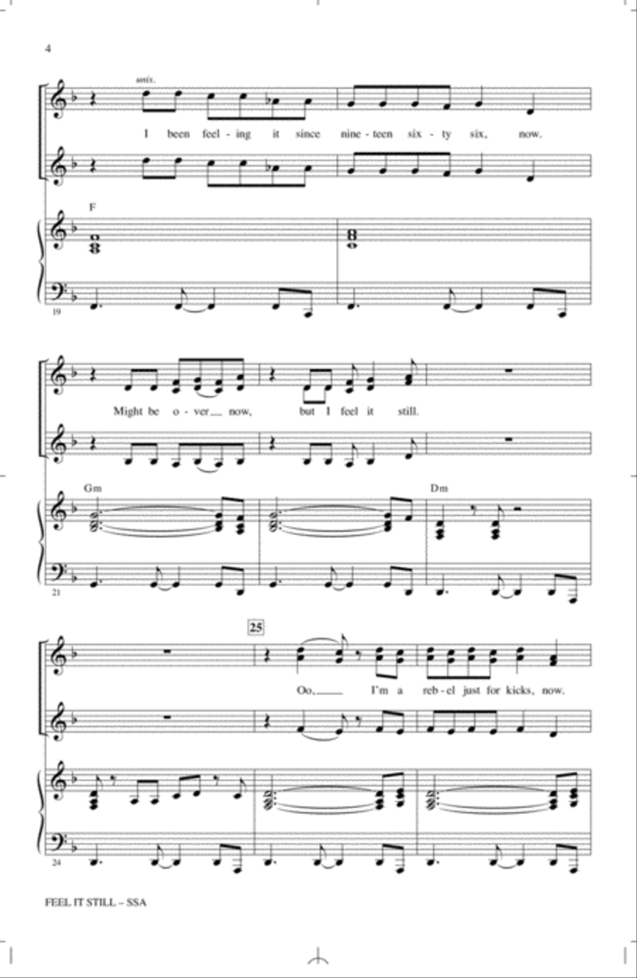Feel It Still Feel It Still SSA scores gallery preview page 3