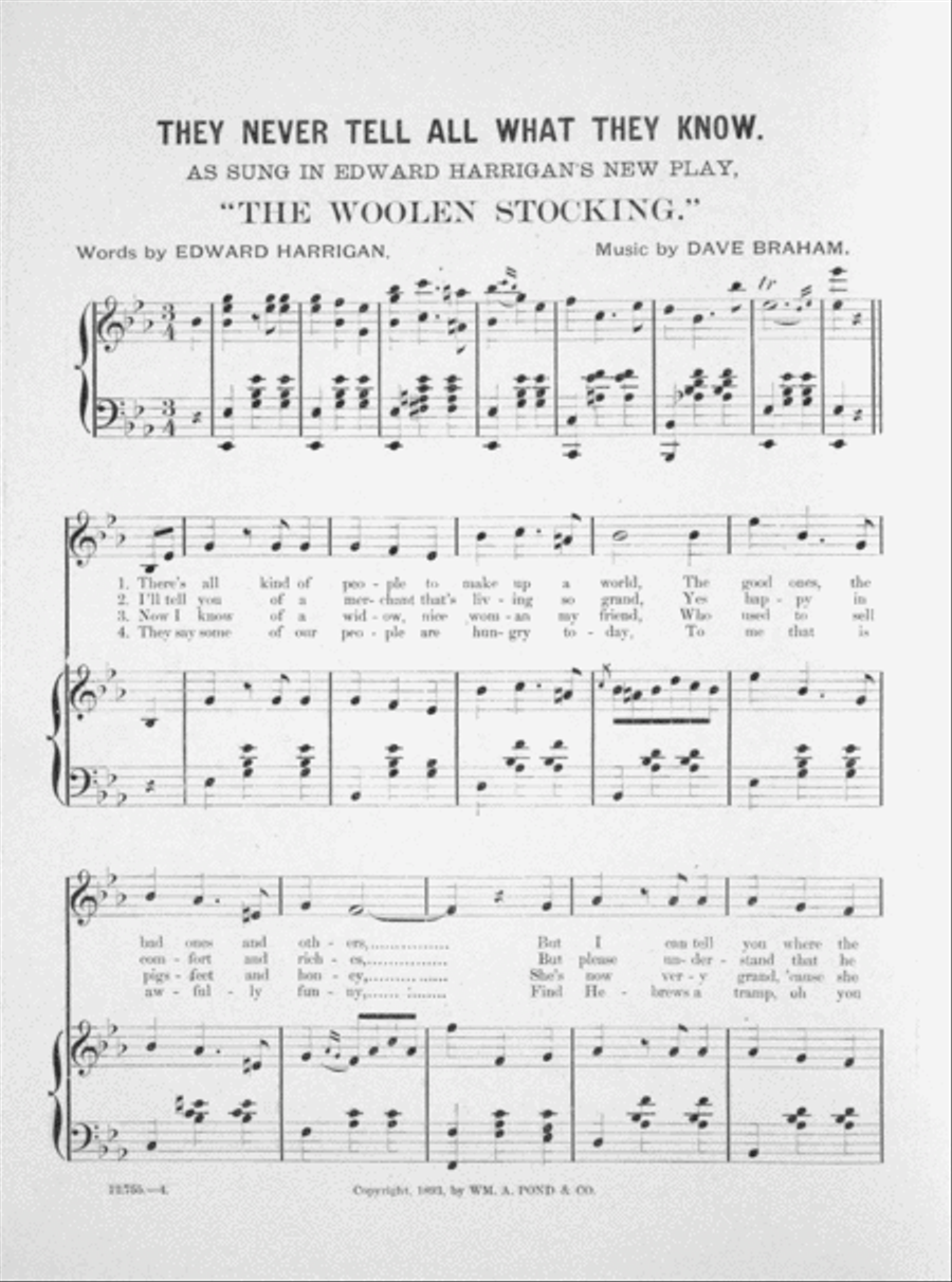 They Never Tell All What They Know. Song Voice scores gallery preview page 2