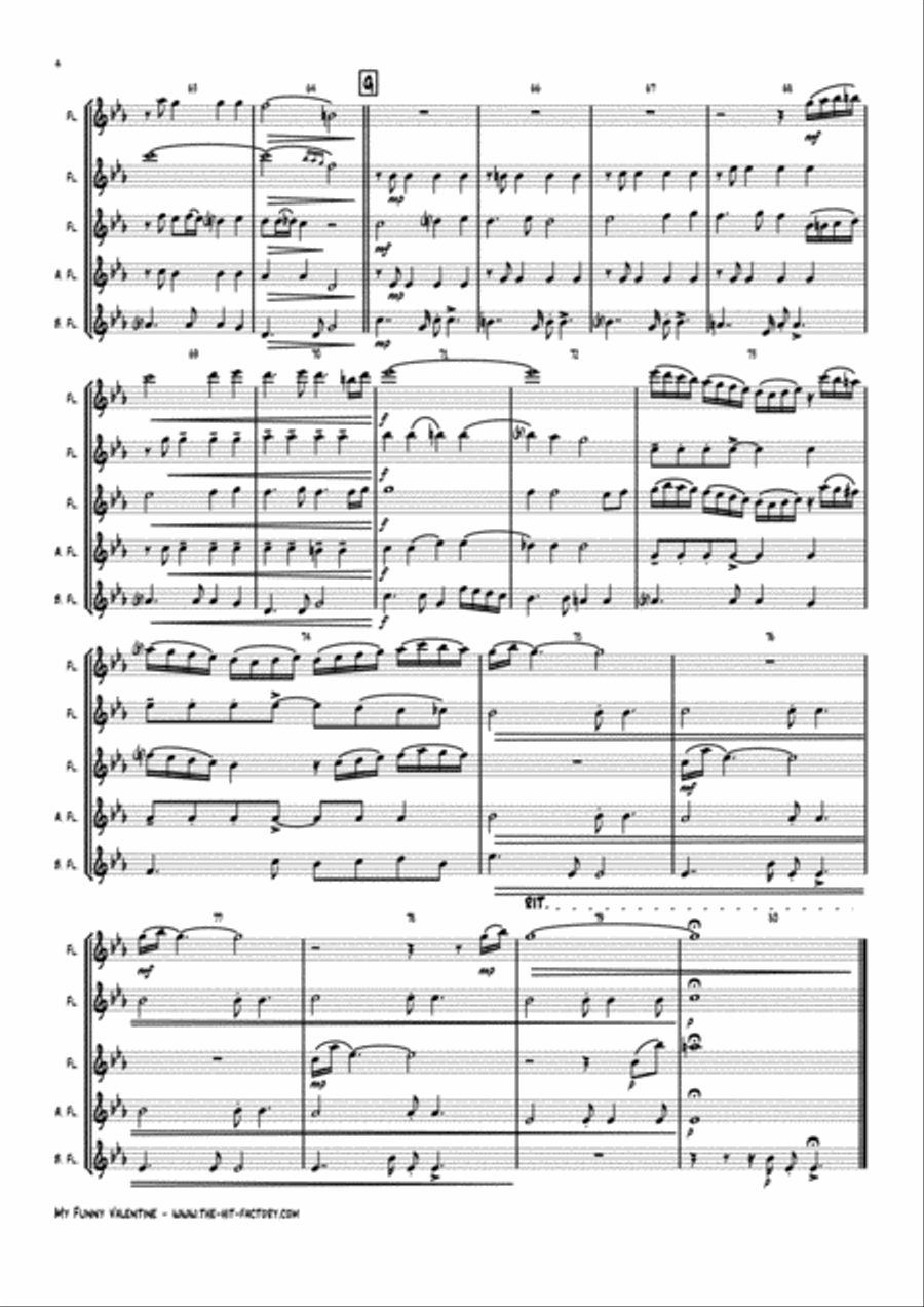 My Funny Valentine Woodwind Quintet scores gallery preview page 4