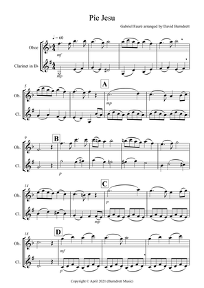 Pie Jesu (from Requiem) for Oboe and Clarinet Duet