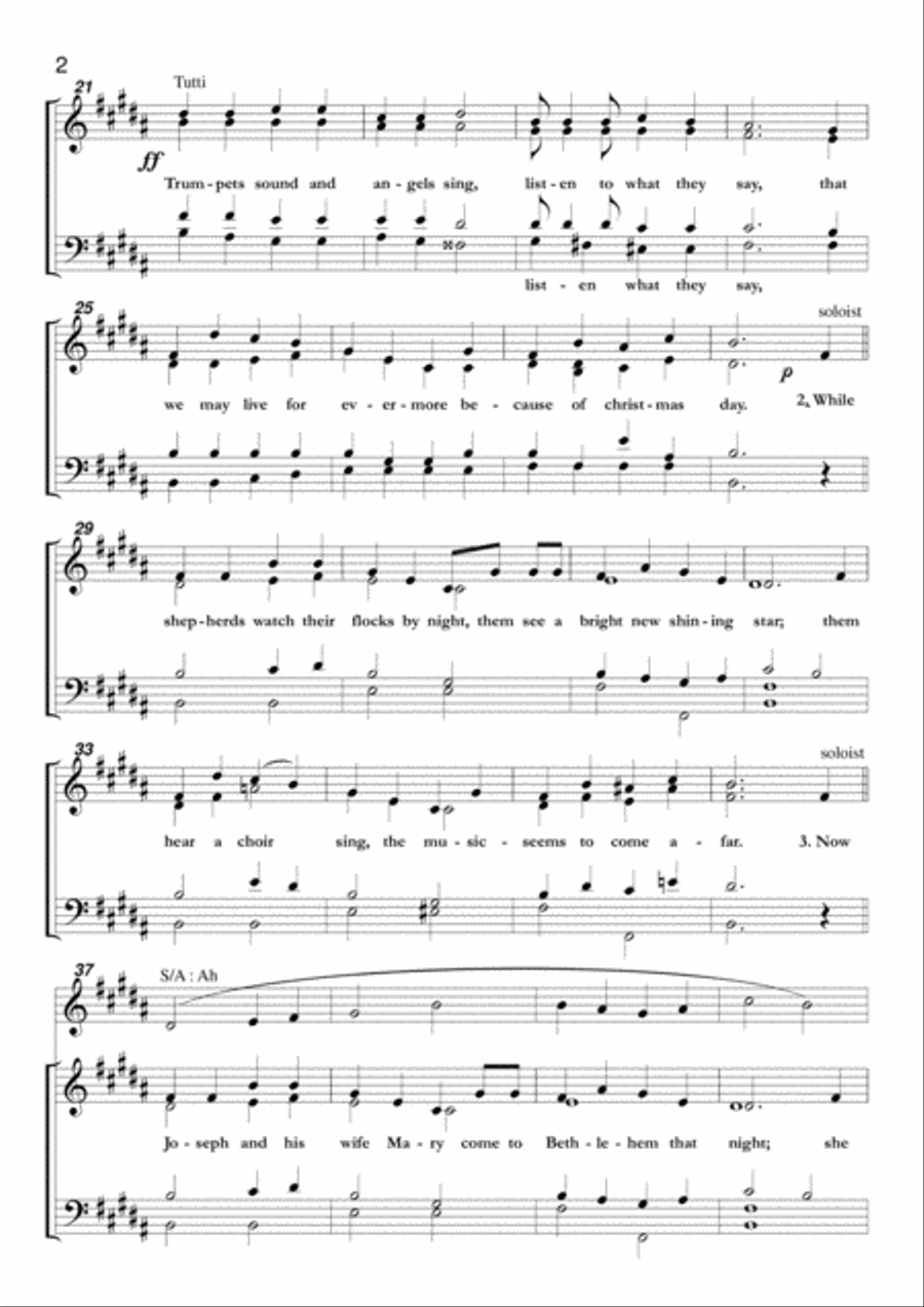 Mary's Boychild 4-Part scores gallery preview page 2