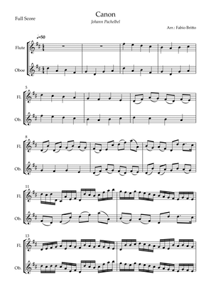 Canon - Johann Pachelbel (Wedding/Reduced Version) for Flute & Oboe Duo