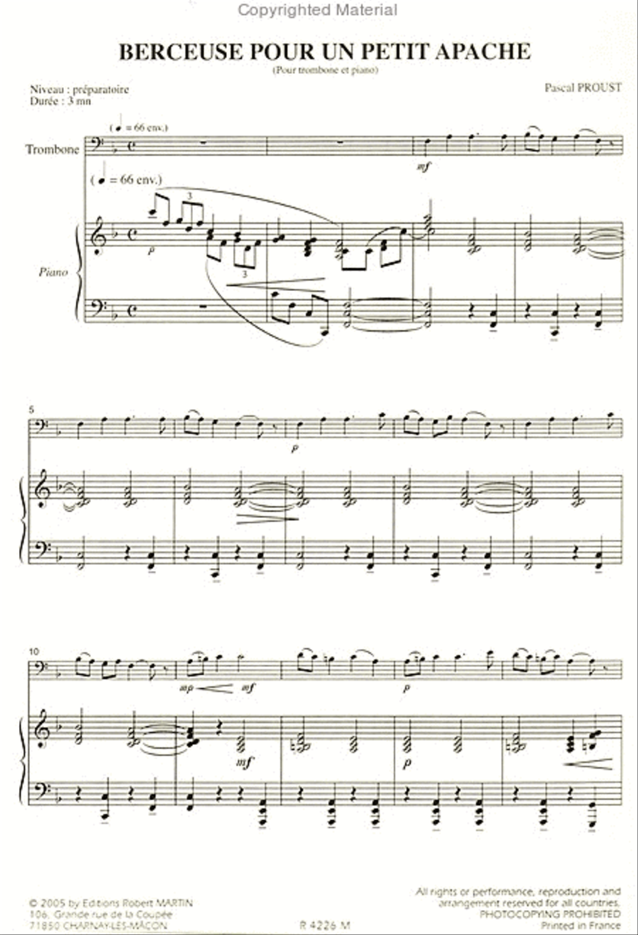 Berceuse pour un petit apache Horn scores gallery preview page 2