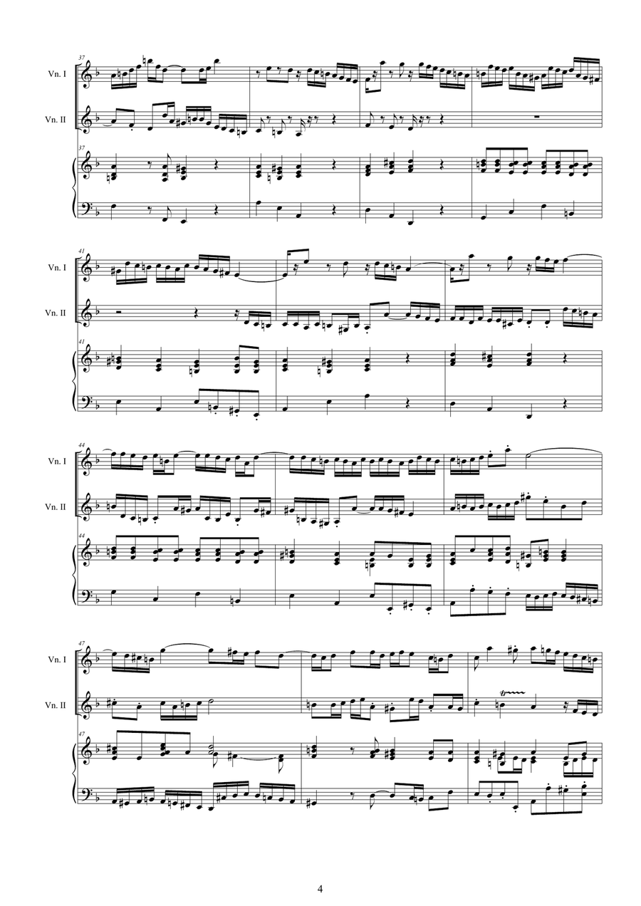 Bach - Double Concerto in D minor BWV1043 for Two Violins and Cembalo or Piano Violin scores gallery preview page 4