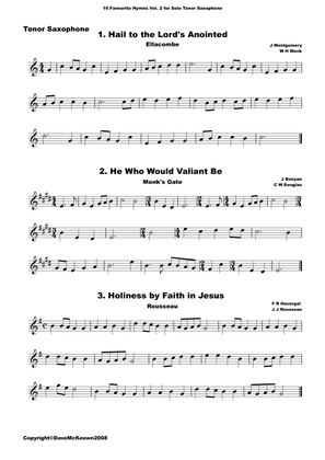 16 Favourite Hymns Vol.2 for solo Tenor Saxophone
