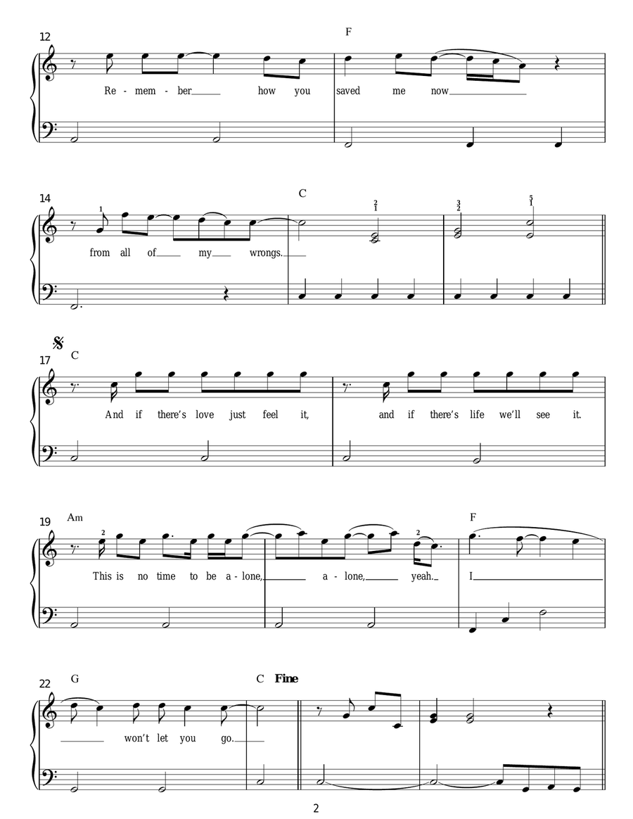 I Won't Let You Go Voice scores gallery preview page 2