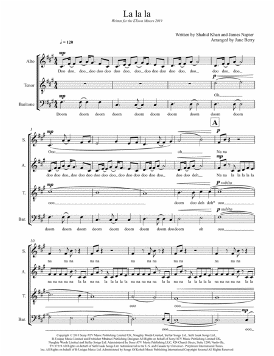 La La La 4-Part scores gallery preview page 1