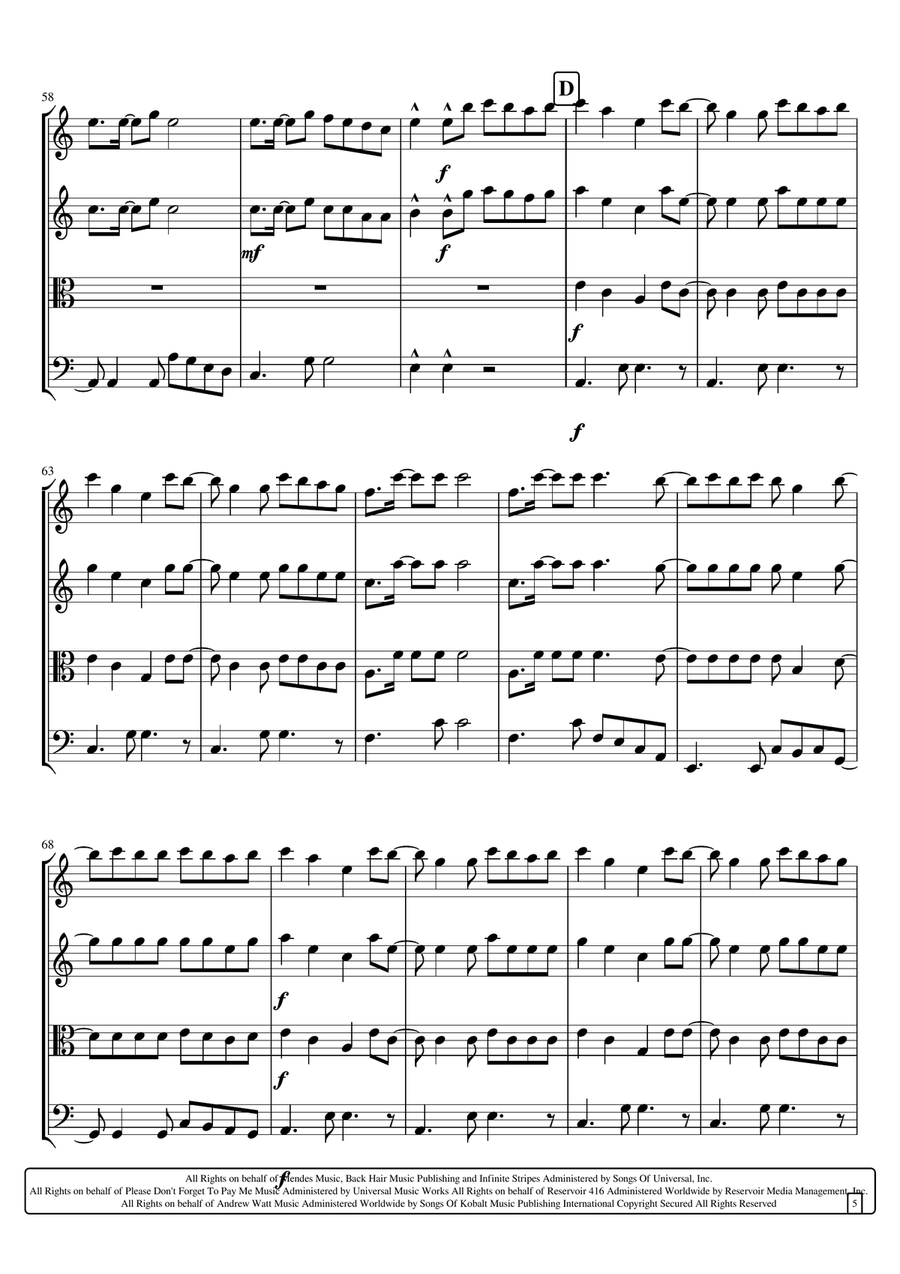 Senorita String Quartet scores gallery preview page 5