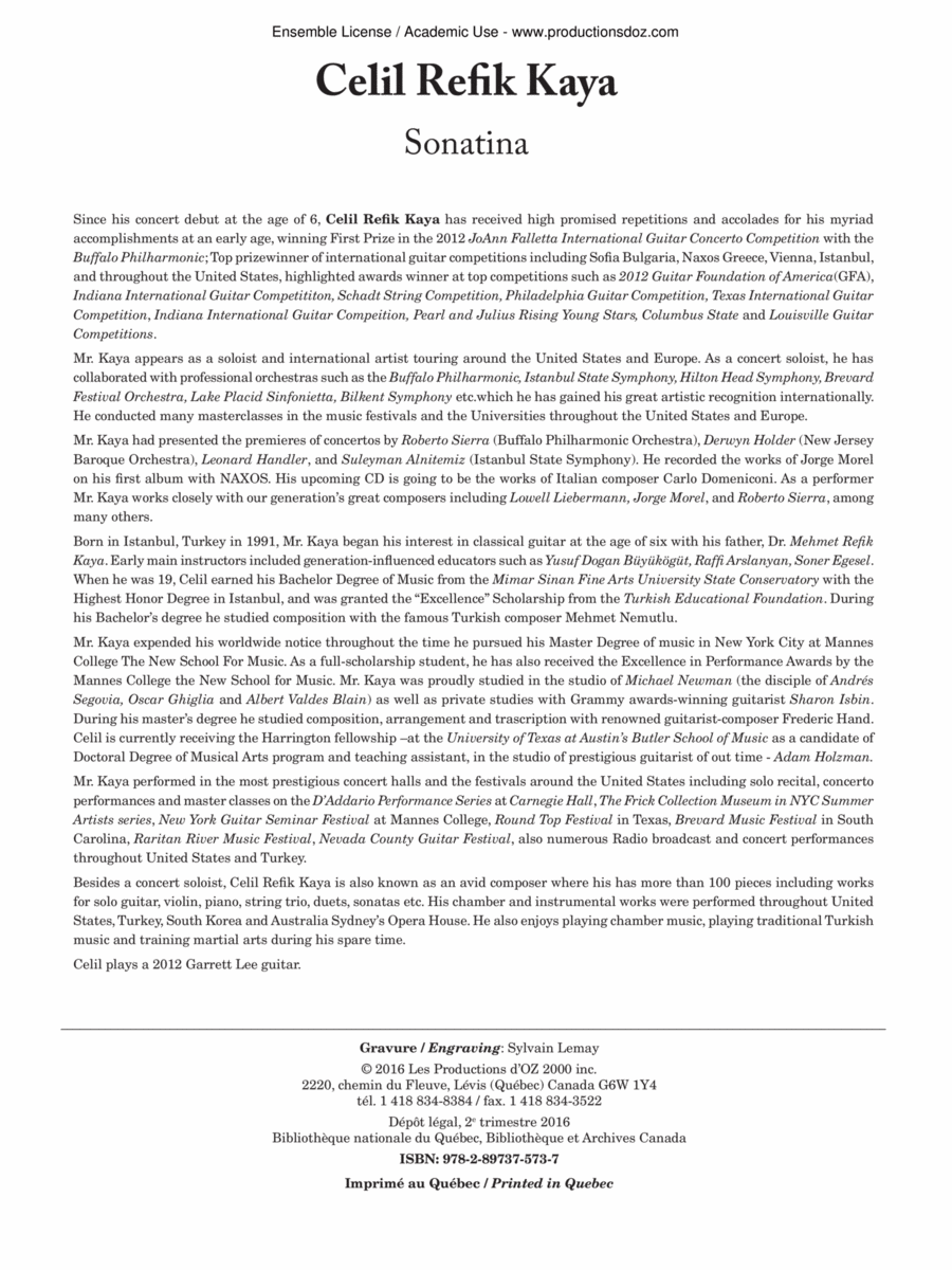Sonatina Classical Guitar scores gallery preview page 1