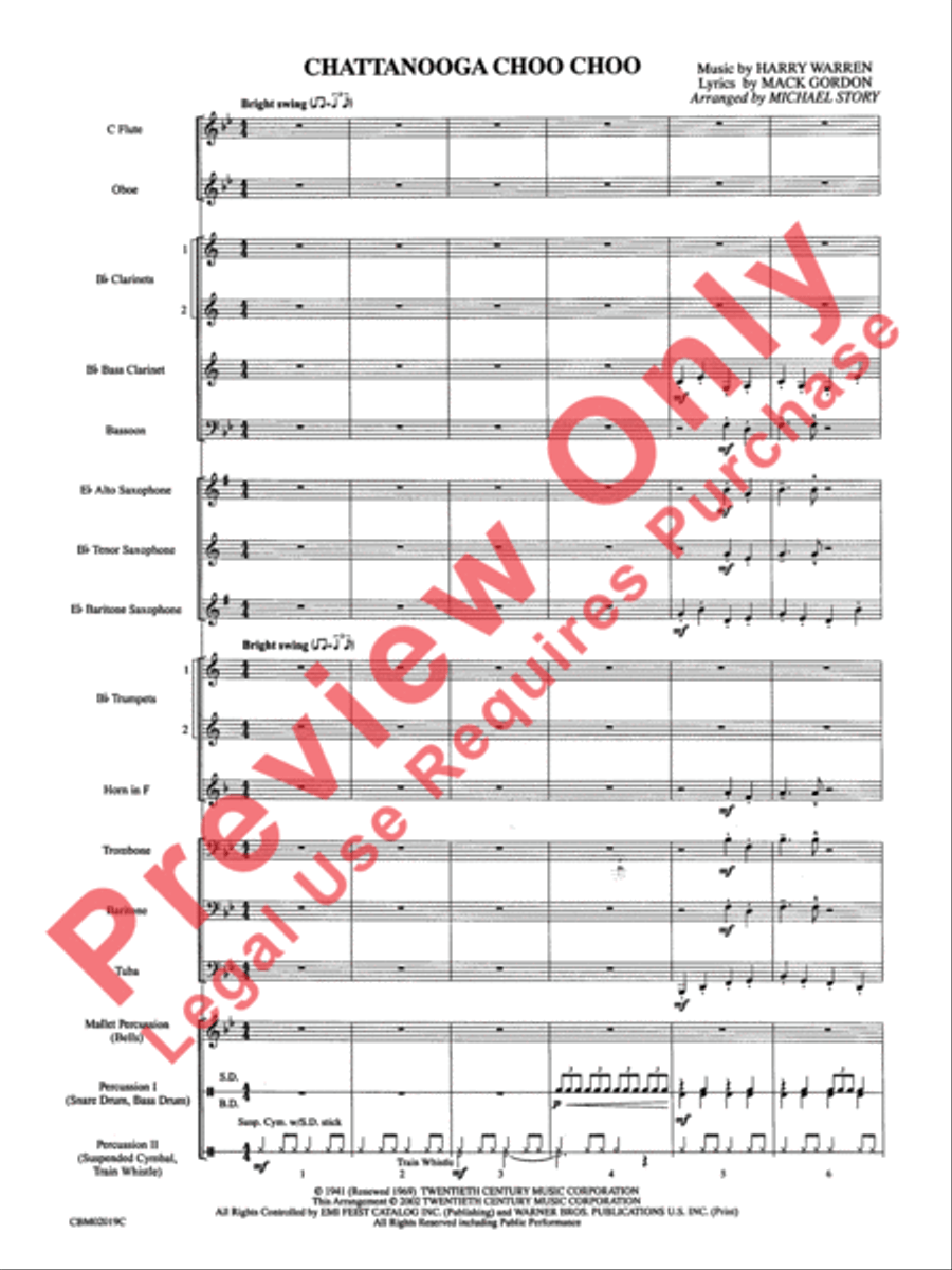 Chattanooga Choo Choo Chattanooga Choo Choo Concert Band scores gallery preview page 4