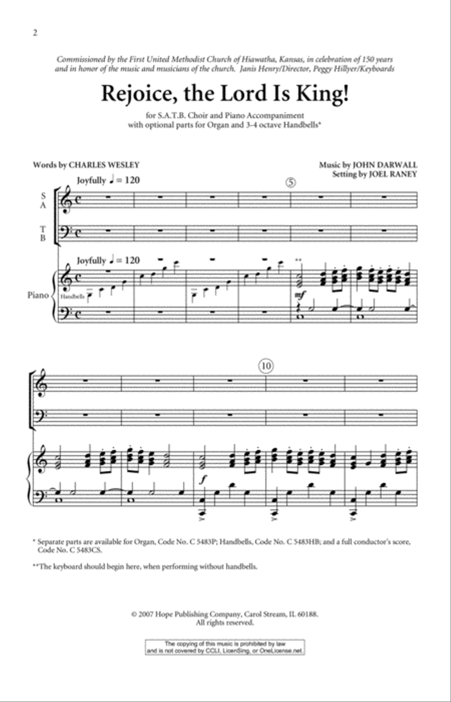 Rejoice, the Lord Is King! 4-Part scores gallery preview page 2