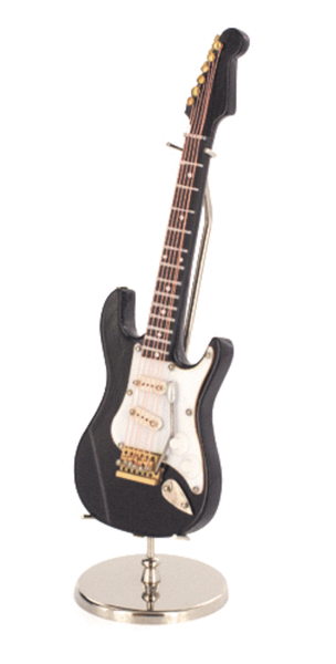 miniature instrument: black electric guitar
