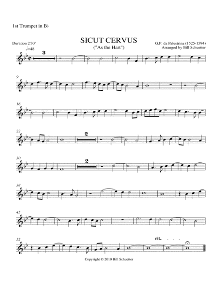 Sicut Cervus Brass Quintet scores gallery preview page 4