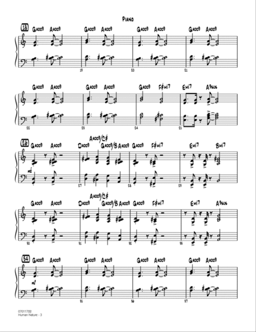 Human Nature - Piano Piano scores gallery preview page 3