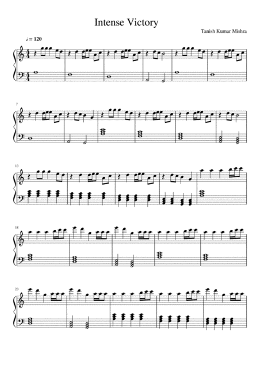 Intense Victory Piano Solo scores gallery preview page 1