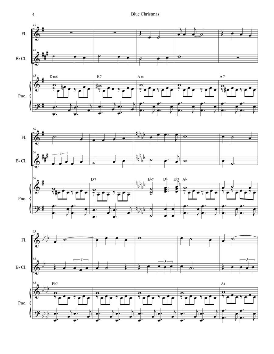 Blue Christmas Woodwind Duet scores gallery preview page 4