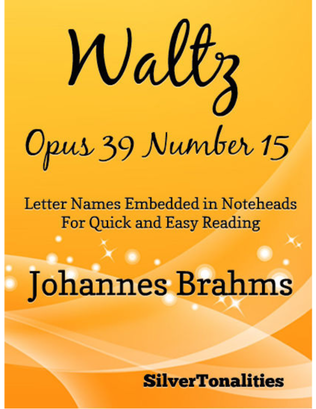Waltz Opus 39 Number 15 Easy Piano Sheet Music