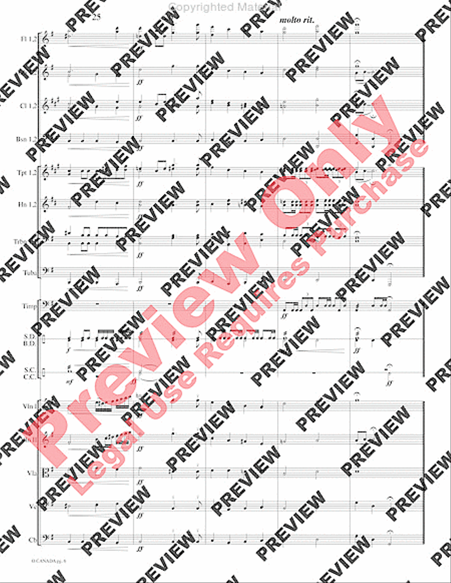 O Canada Full Orchestra scores gallery preview page 9