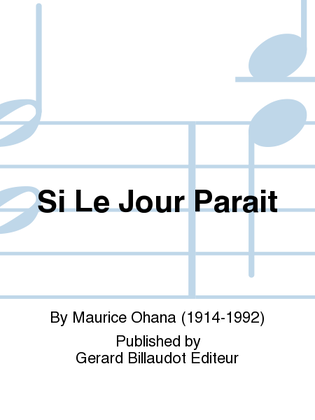 Book cover for Si Le Jour Parait