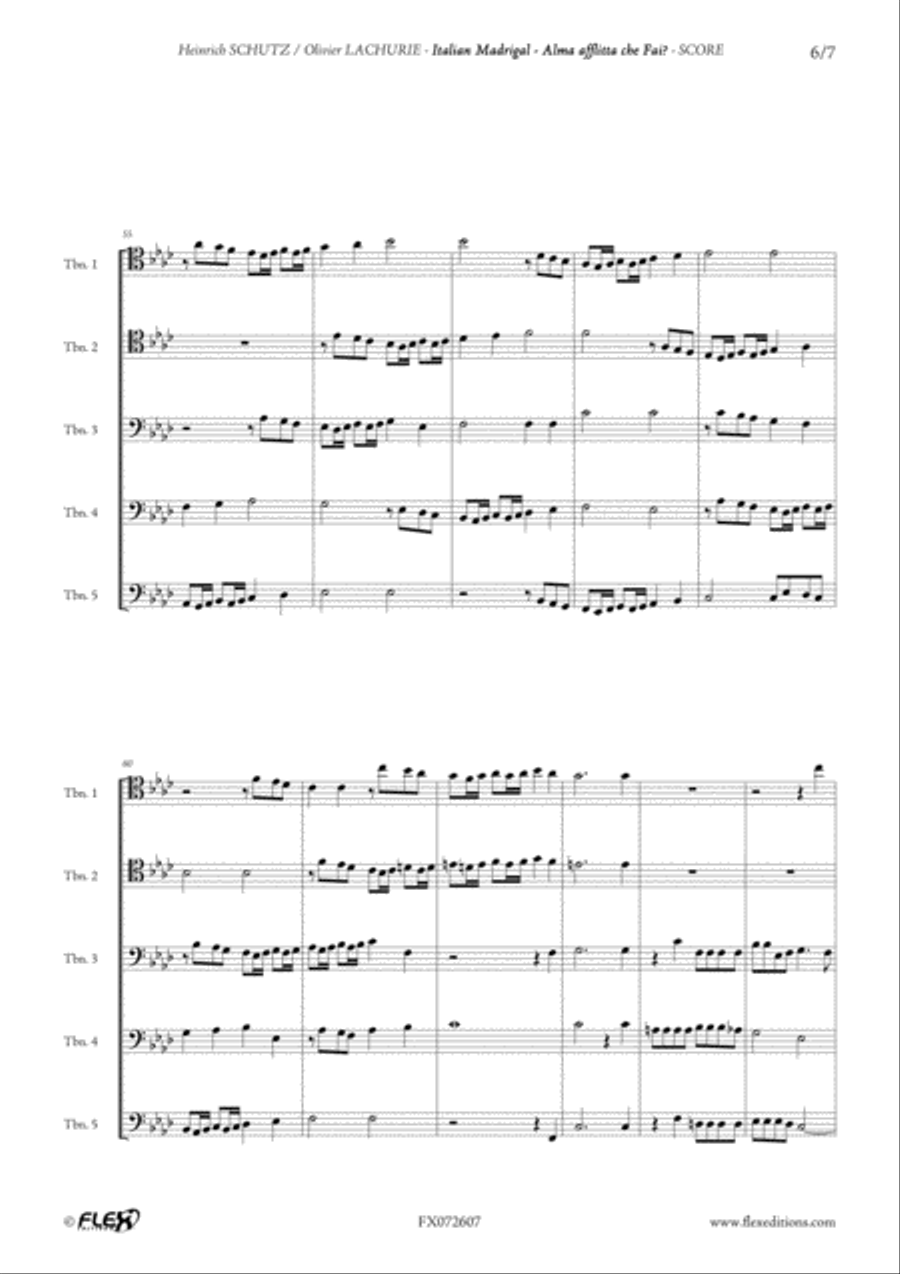 Italian Madrigal - Alma afflitta che Fai? Choir scores gallery preview page 6