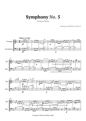 Book cover for Symphony No. 5 by Beethoven for Trumpet and Trombone Duet