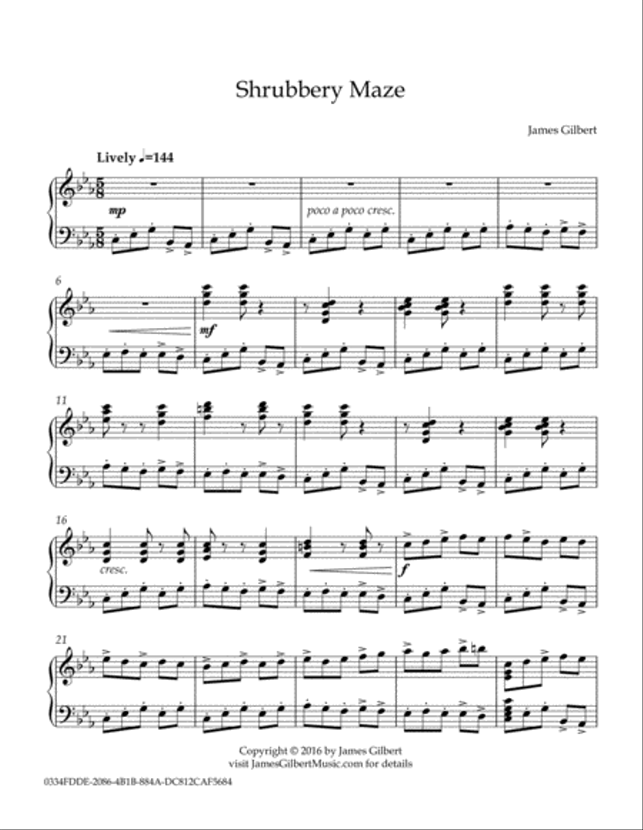 Shrubbery Maze Piano Solo scores gallery preview page 3