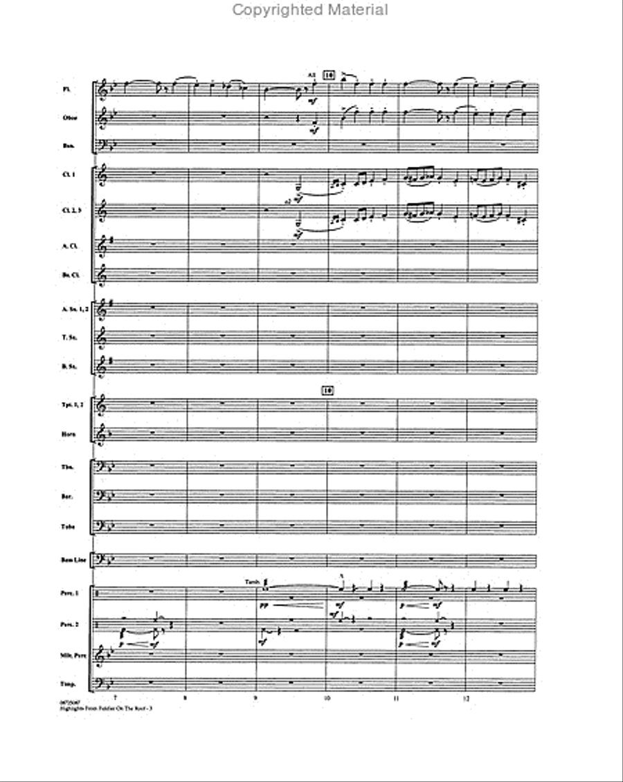 Highlights from Fiddler on the Roof Concert Band scores gallery preview page 3