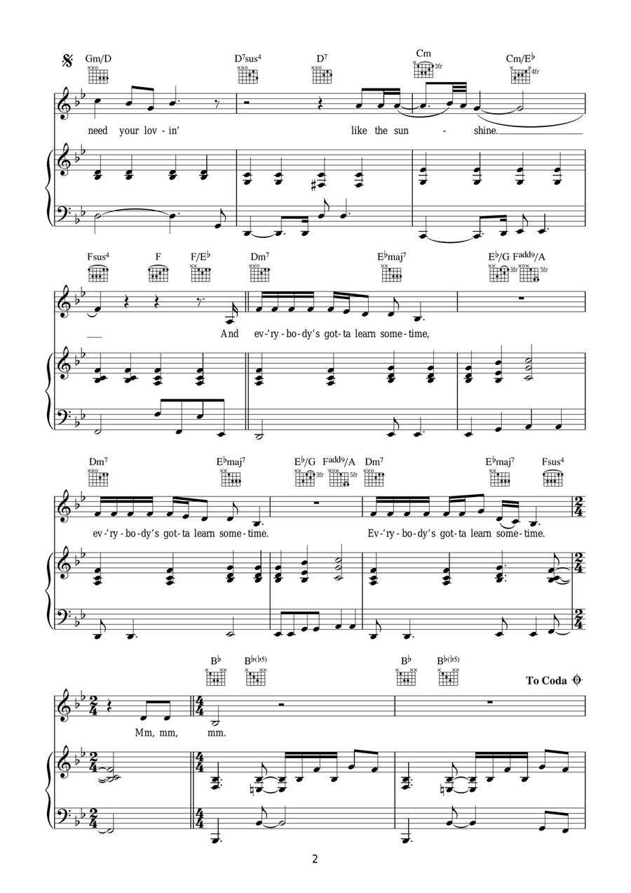 Everybody's Gotta Learn Sometime (from Eternal Sunshine Of The Spotless Mind) Guitar scores gallery preview page 2