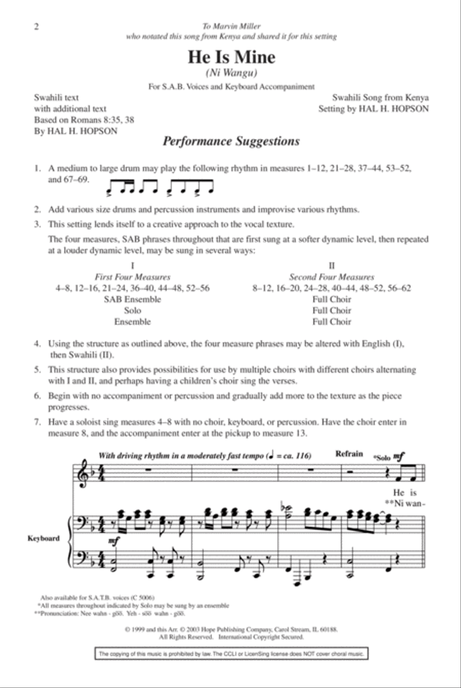 He Is Mine He Is Mine 4-Part scores gallery preview page 2
