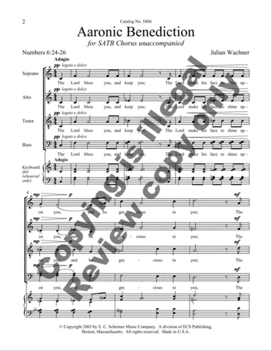 Aaronic Benediction 4-Part scores gallery preview page 3