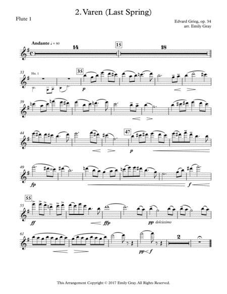 Two Elegiac Melodies for Wind Ensemble (Parts)