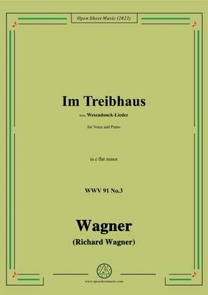 Book cover for R. Wagner-Im Treibhaus,in e flat minor,WWV 91 No.3,from Wesendonck-Lieder