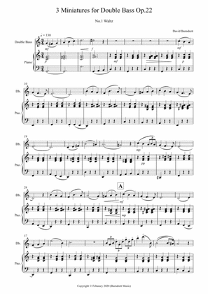 3 Miniatures for Double Bass and Piano Op.22
